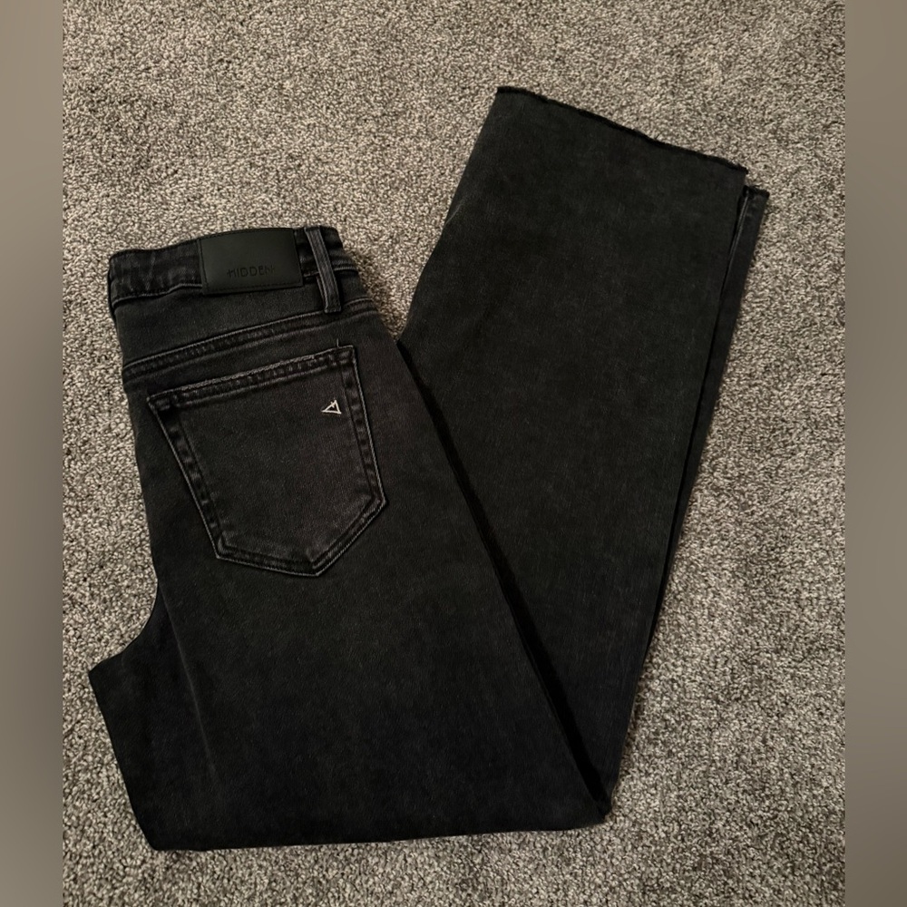 MOTHER Black High-Rise Straight Jeans